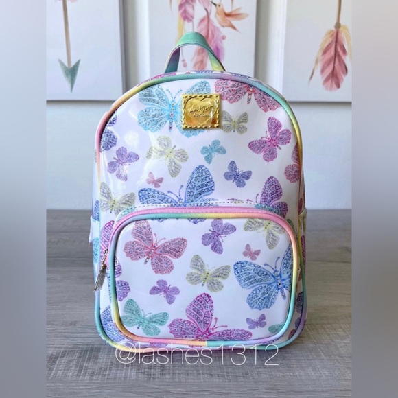 Betsey Johnson Handbags - BETSEY JOHNSON Bag Wendy Butterfly Backpack - White Rainbow LBWENDY